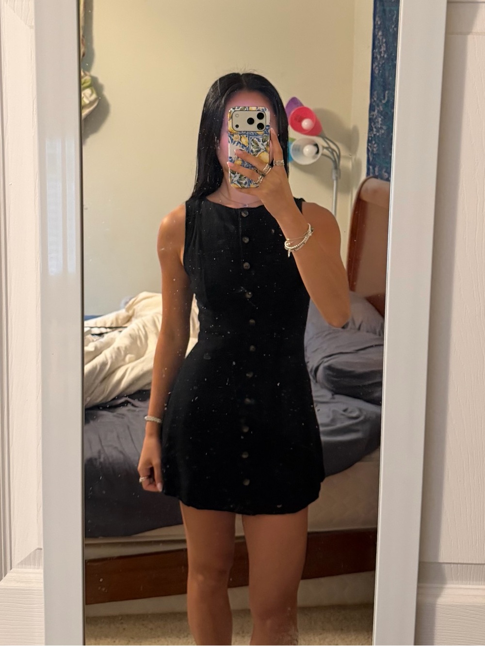 Princess Polly Black Button-Front Mini Dress